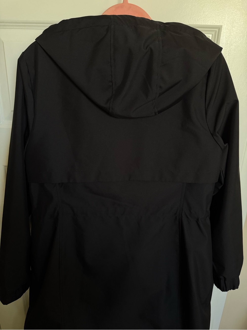 Karl Lagerfeld Black Hooded Trench Coat